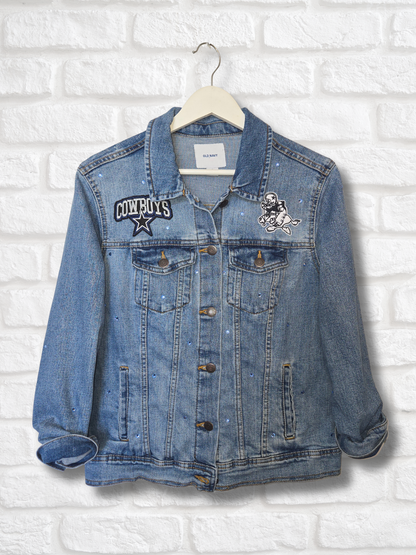 Dallas Cowboys Rhinestone Denim Jacket- Large