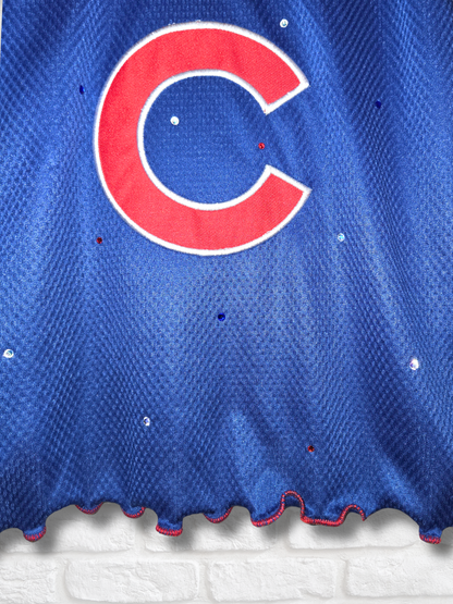 Chicago Cubs Ruffle Crop Top - Large