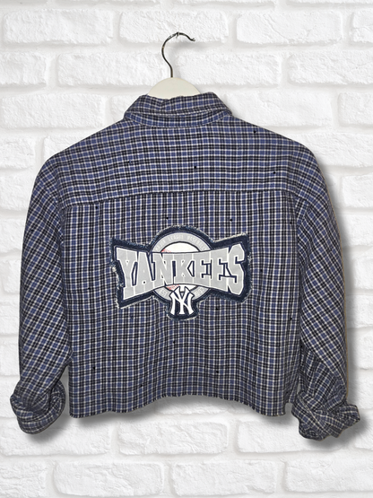 New York Yankees Crop Flannel- Medium