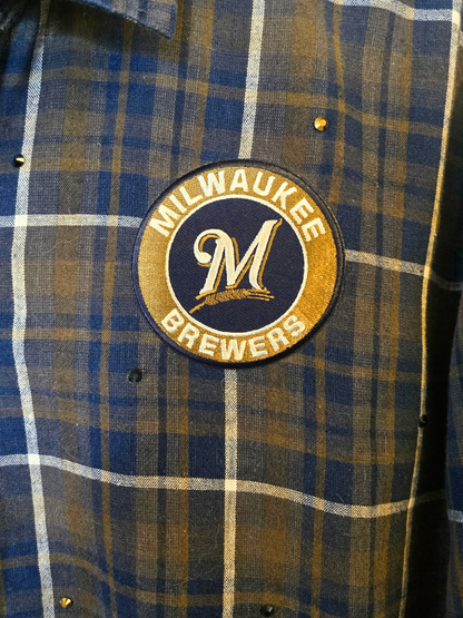 Milwaukee Brewers Crop Flannel- Large