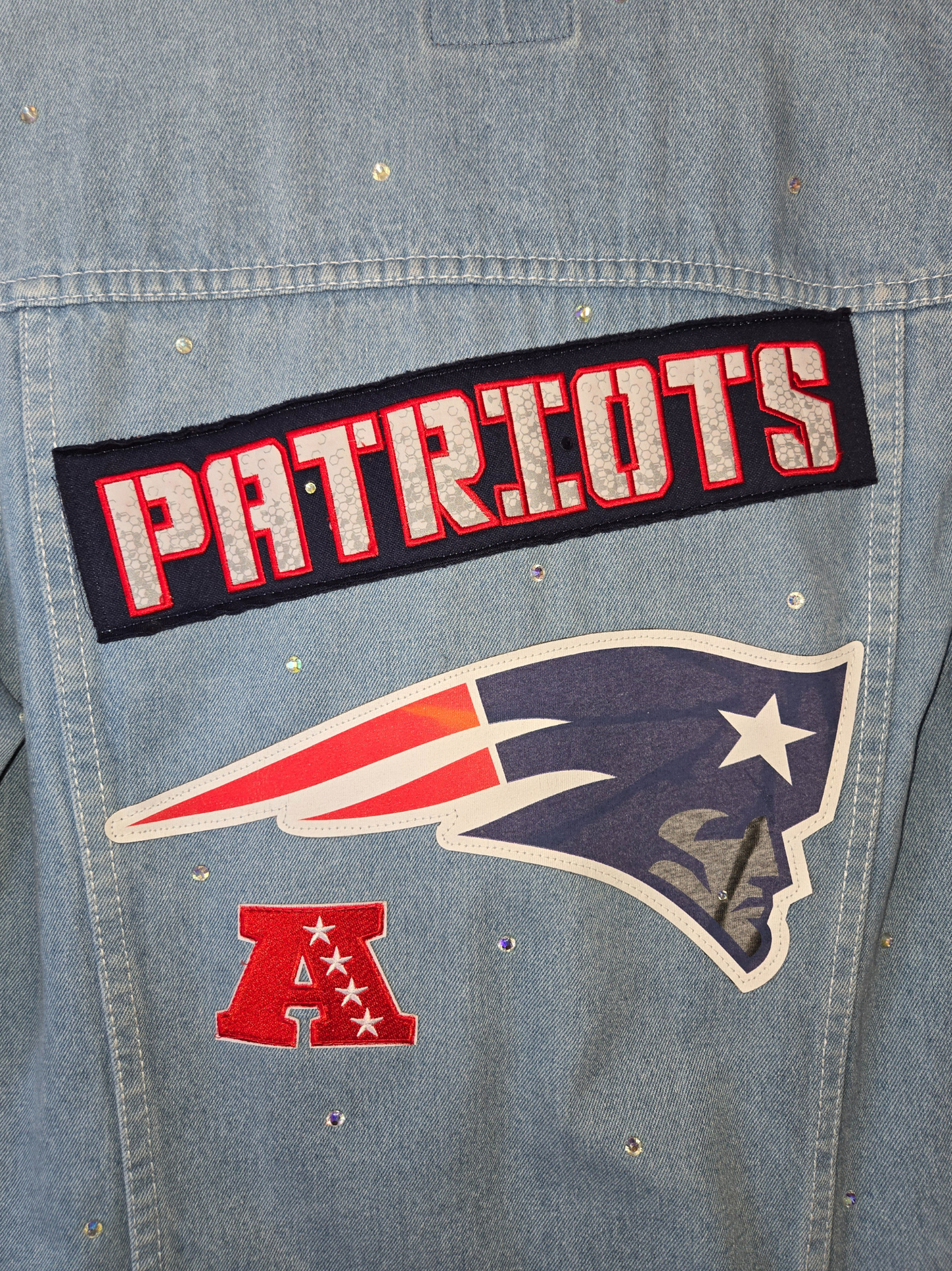 New England Patriots Oversized Denim Jacket
