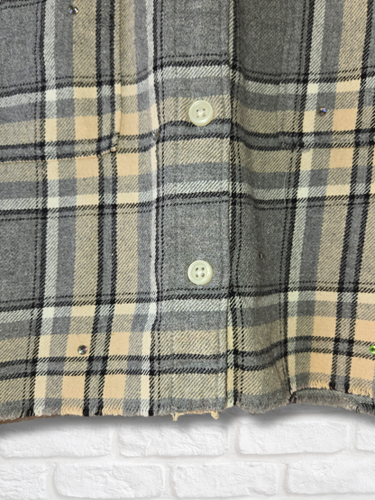 Milwaukee Bucks Rhinestone Crop Flannel