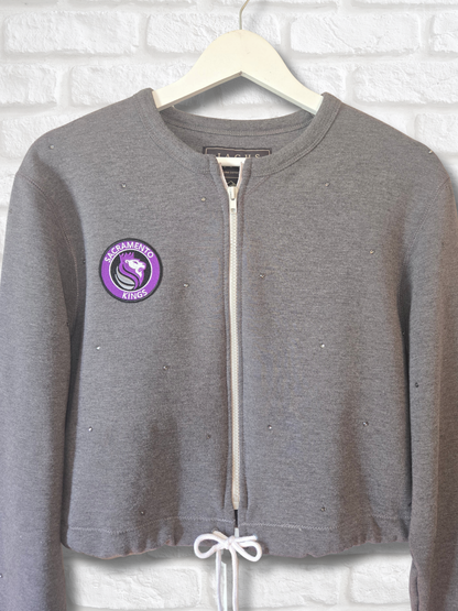 Sacramento Kings Crop Zip-Up Sweatshirt