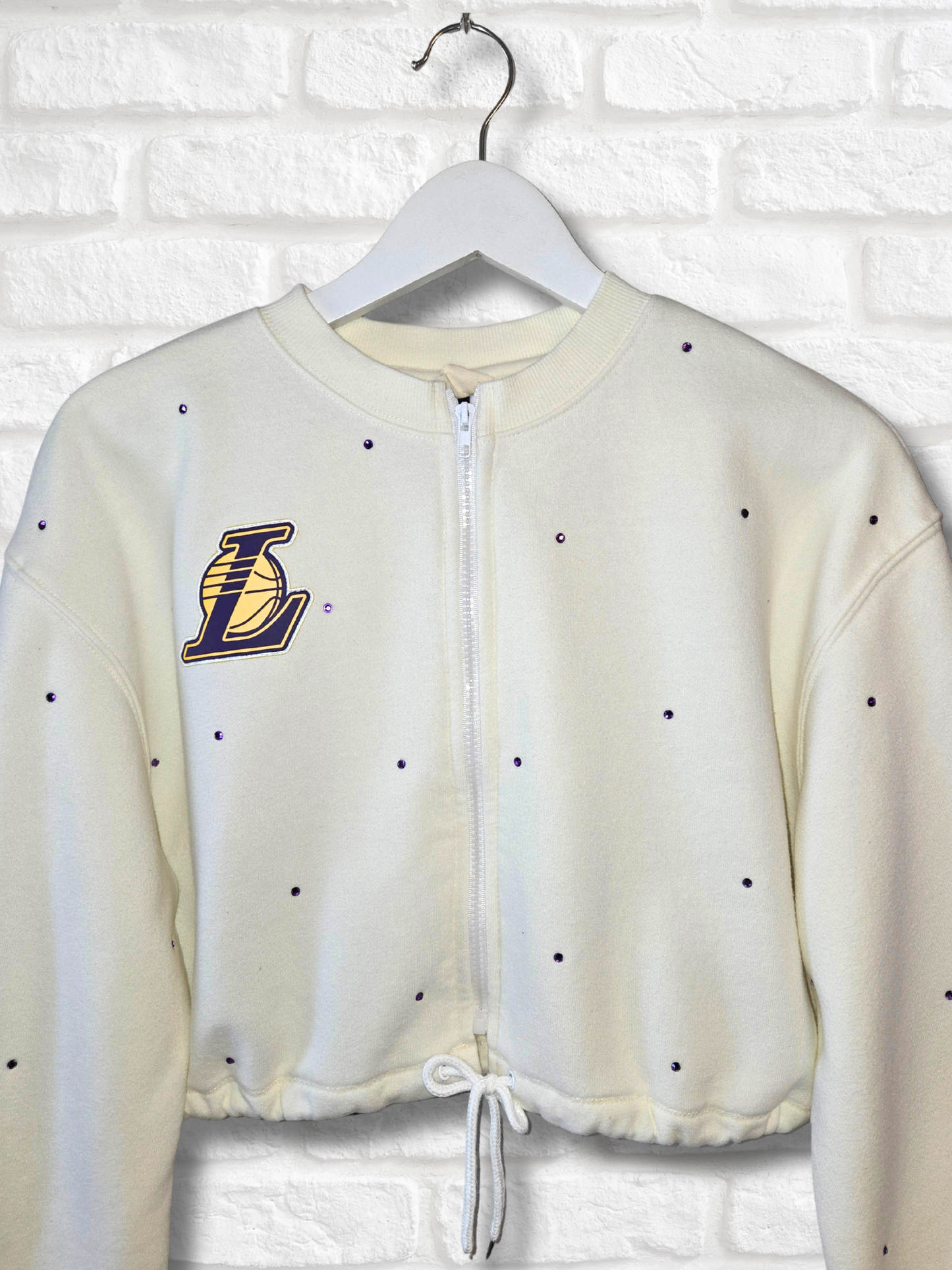 Los Angeles Lakers Crop Zip-Up Sweatshirt - S/M