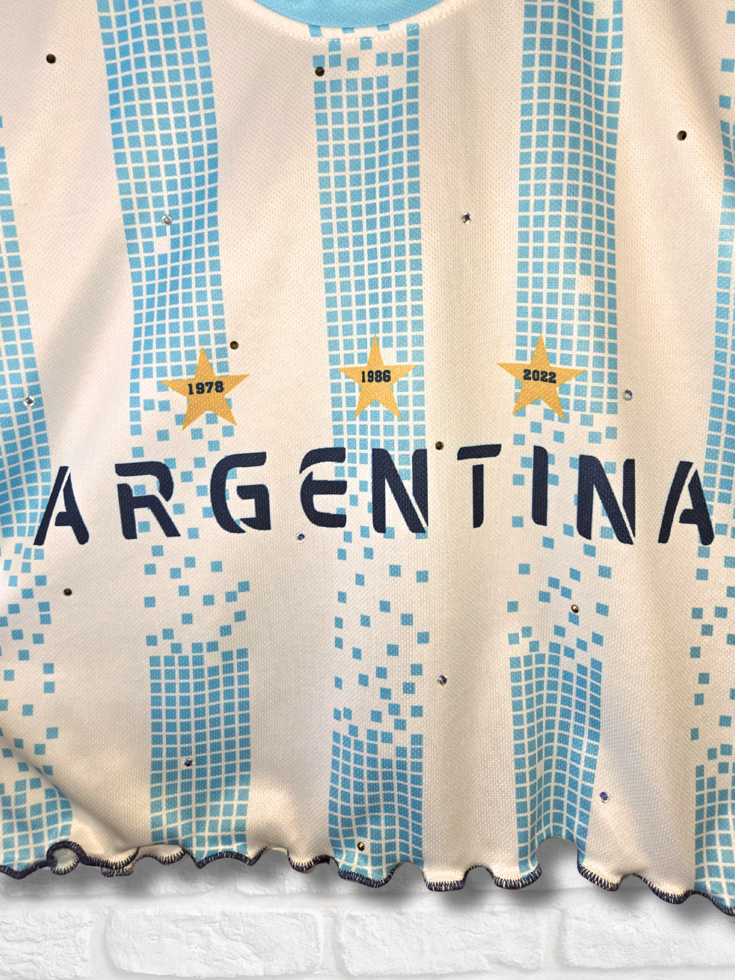 Team Argentina Ruffle Crop Top- Large