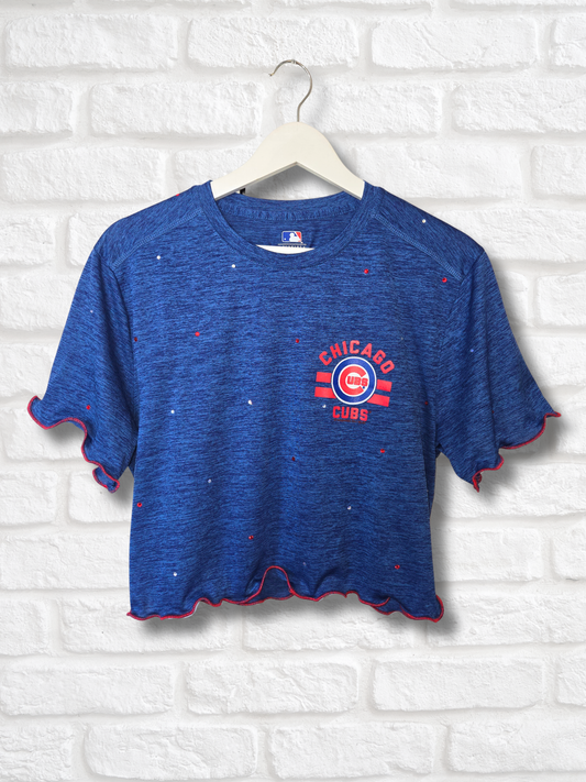 Chicago Cubs Ruffle Crop Top - Medium