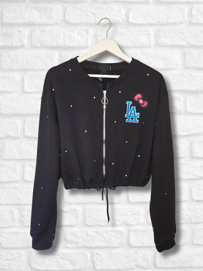 Dodgers HK Crop Zip-Up Sweatshirt
