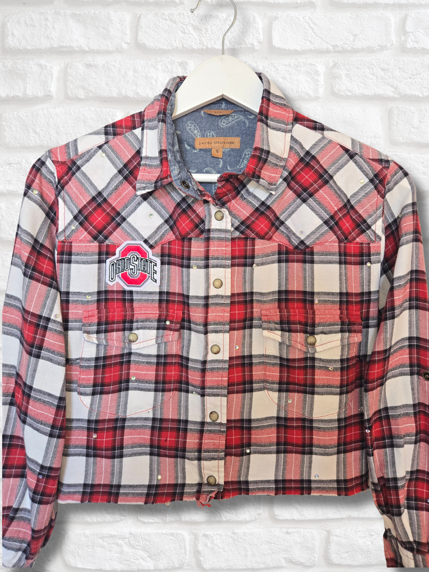 Ohio State Buckeyes Crop Flannel- Small