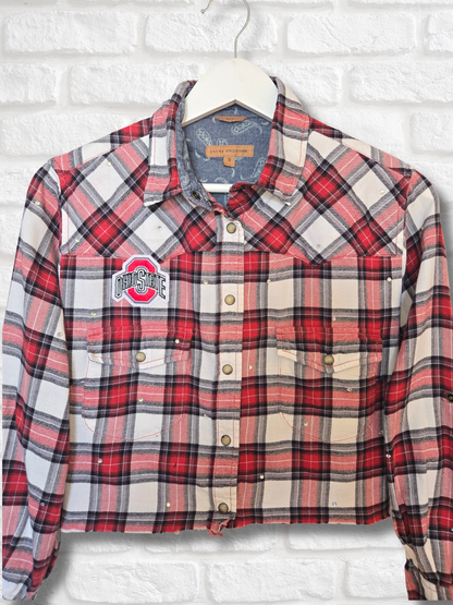 Ohio State Buckeyes Crop Flannel- Small