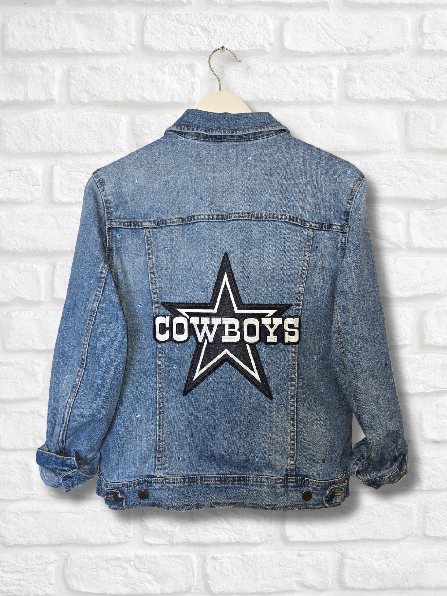 Dallas Cowboys Rhinestone Denim Jacket- Large