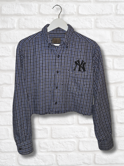 New York Yankees Crop Flannel- Medium