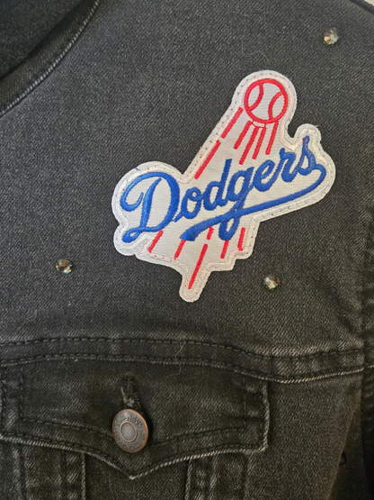 Los Angeles Dodgers Crop Denim Jacket- M/L