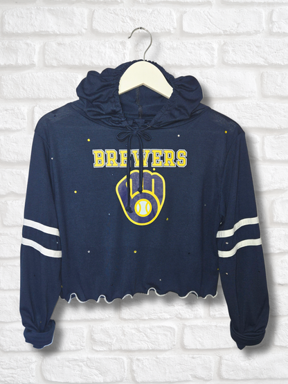 Milwaukee Brewers Ruffle Crop Top - Medium