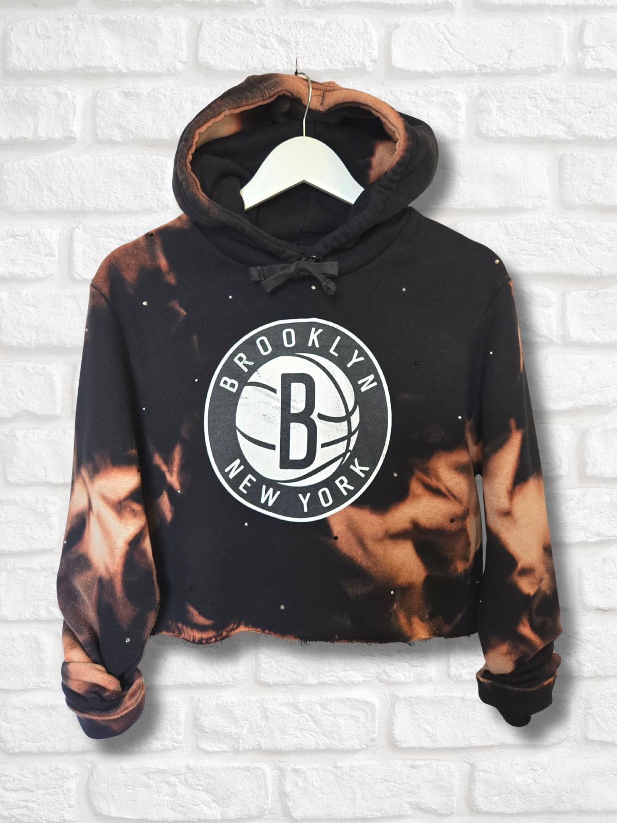 Brooklyn Nets Crop Hoodie- Medium