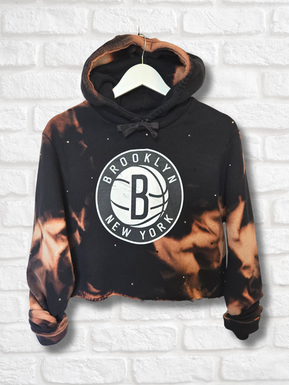 Brooklyn Nets Crop Hoodie- Medium