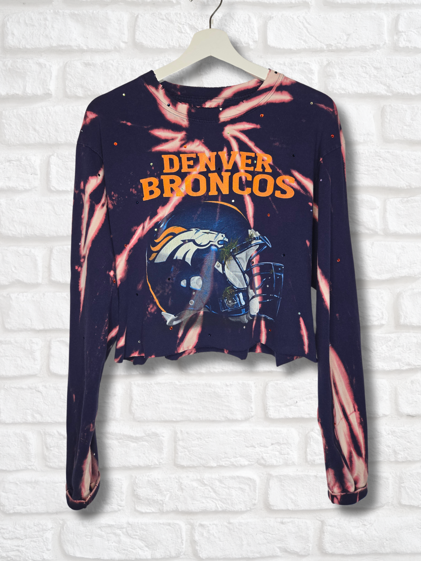 Denver Broncos Long Sleeve Crop Top