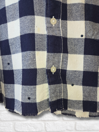 Denver Broncos Crop Rhinestone Flannel