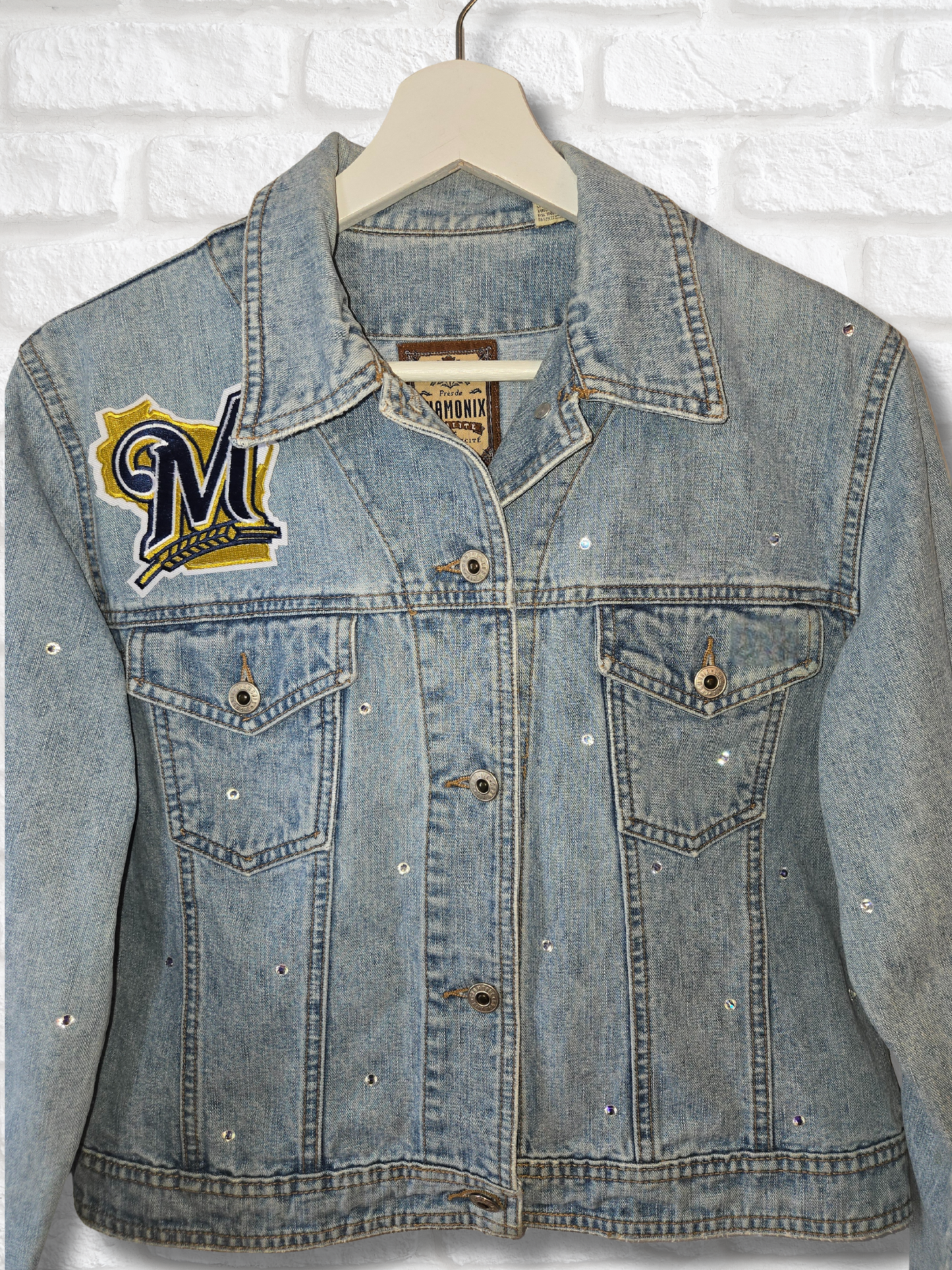 Milwaukee Brewers Crop Denim Jacket