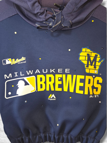 Milwaukee Brewers Crop Hoodie- Small