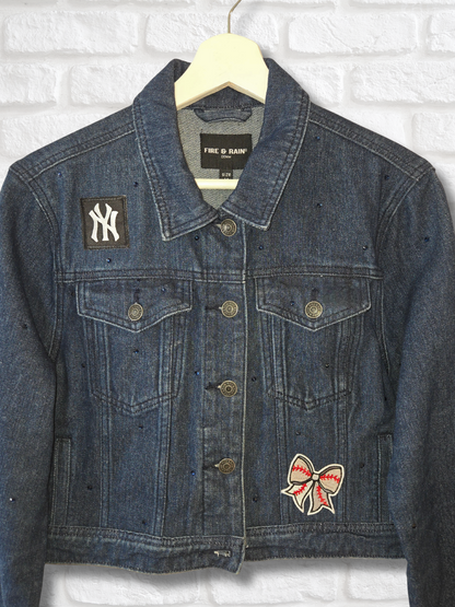 New York Yankees Crop Denim Jacket
