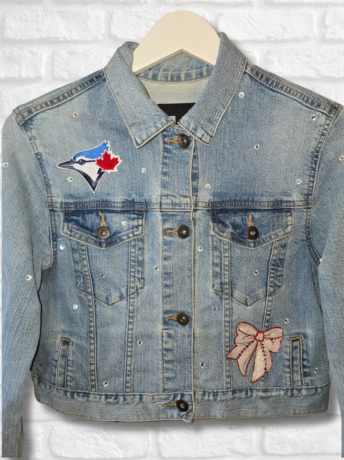Toronto Blue Jays Crop Denim Jacket - Small