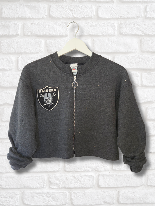 Las Vegas Raiders Crop Zip-Up Sweatshirt