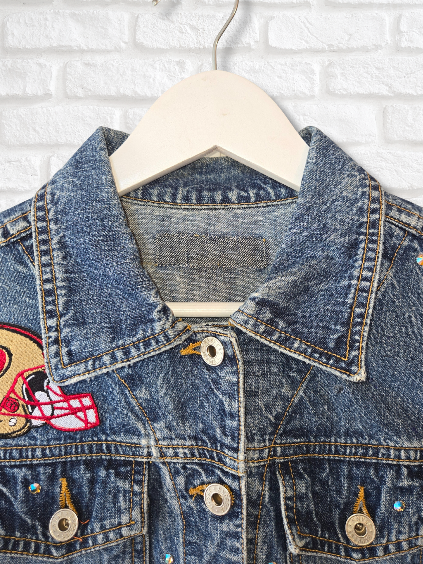 San Francisco 49ers Crop Denim Jacket