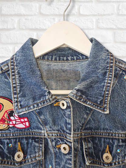 San Francisco 49ers Crop Denim Jacket