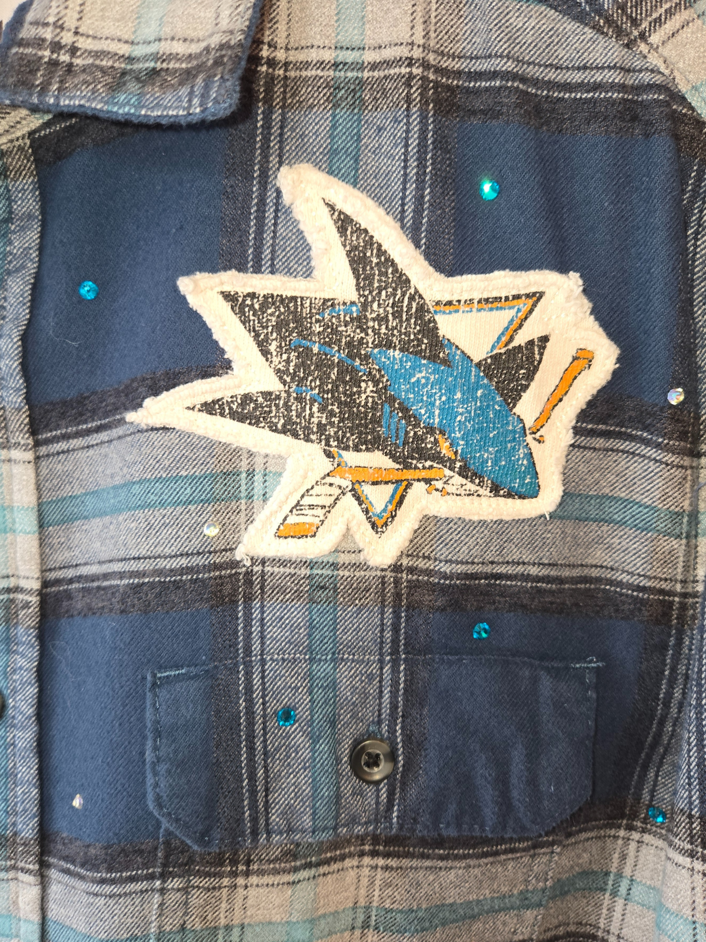 San Jose Sharks Crop Flannel
