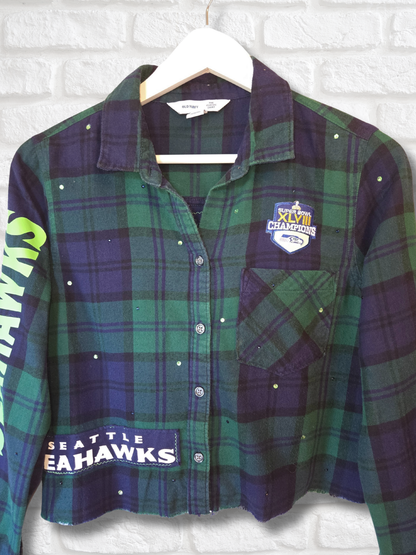 Seattle Seahawks Crop Flannel