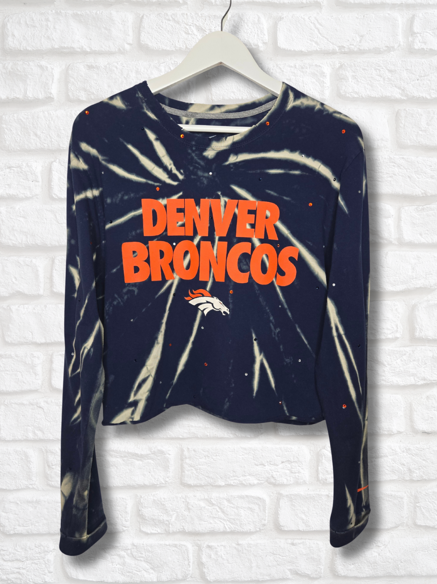 Denver Broncos Long Sleeve Crop Top