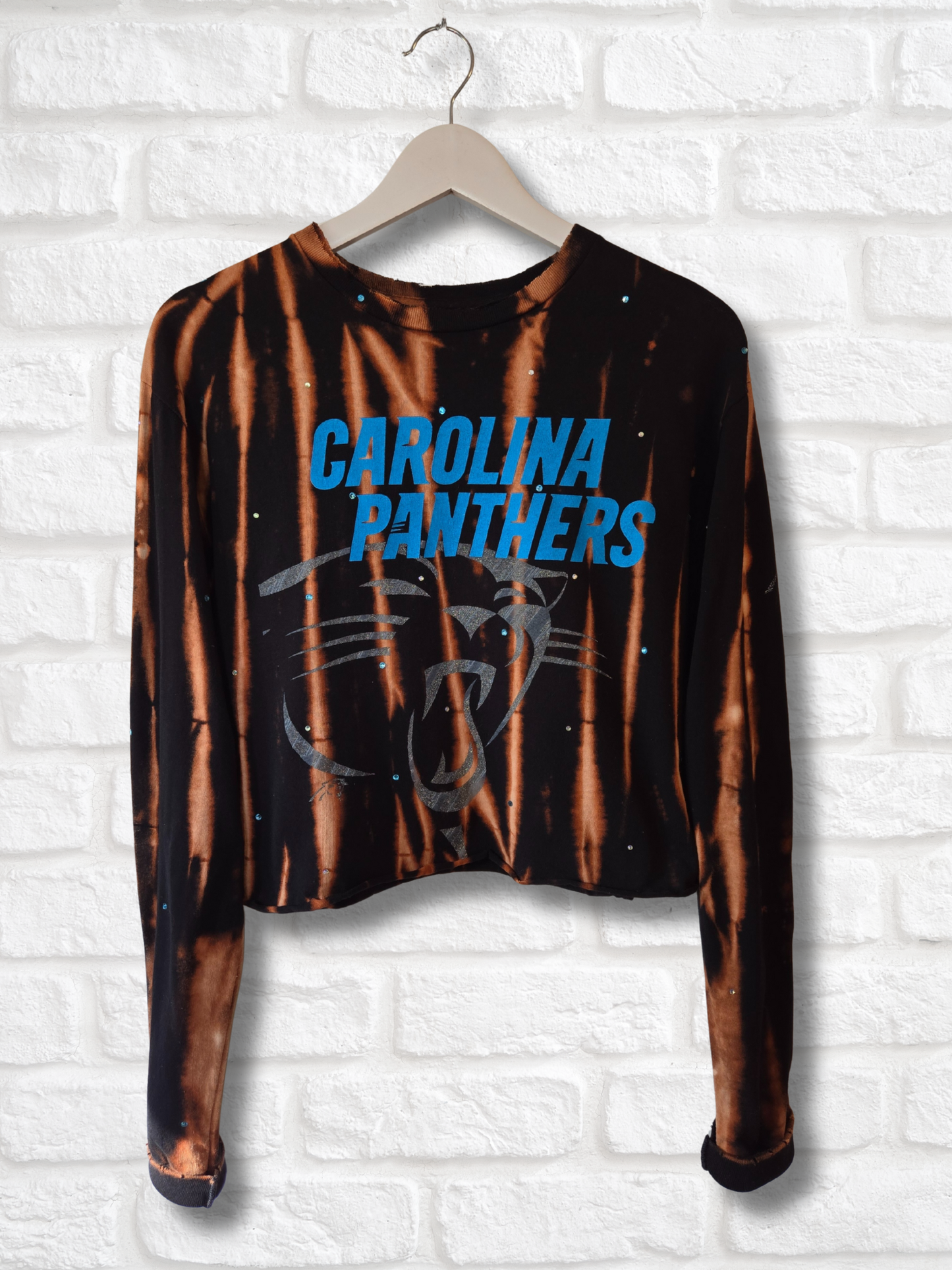 Carolina Panthers Long Sleeve Crop Top