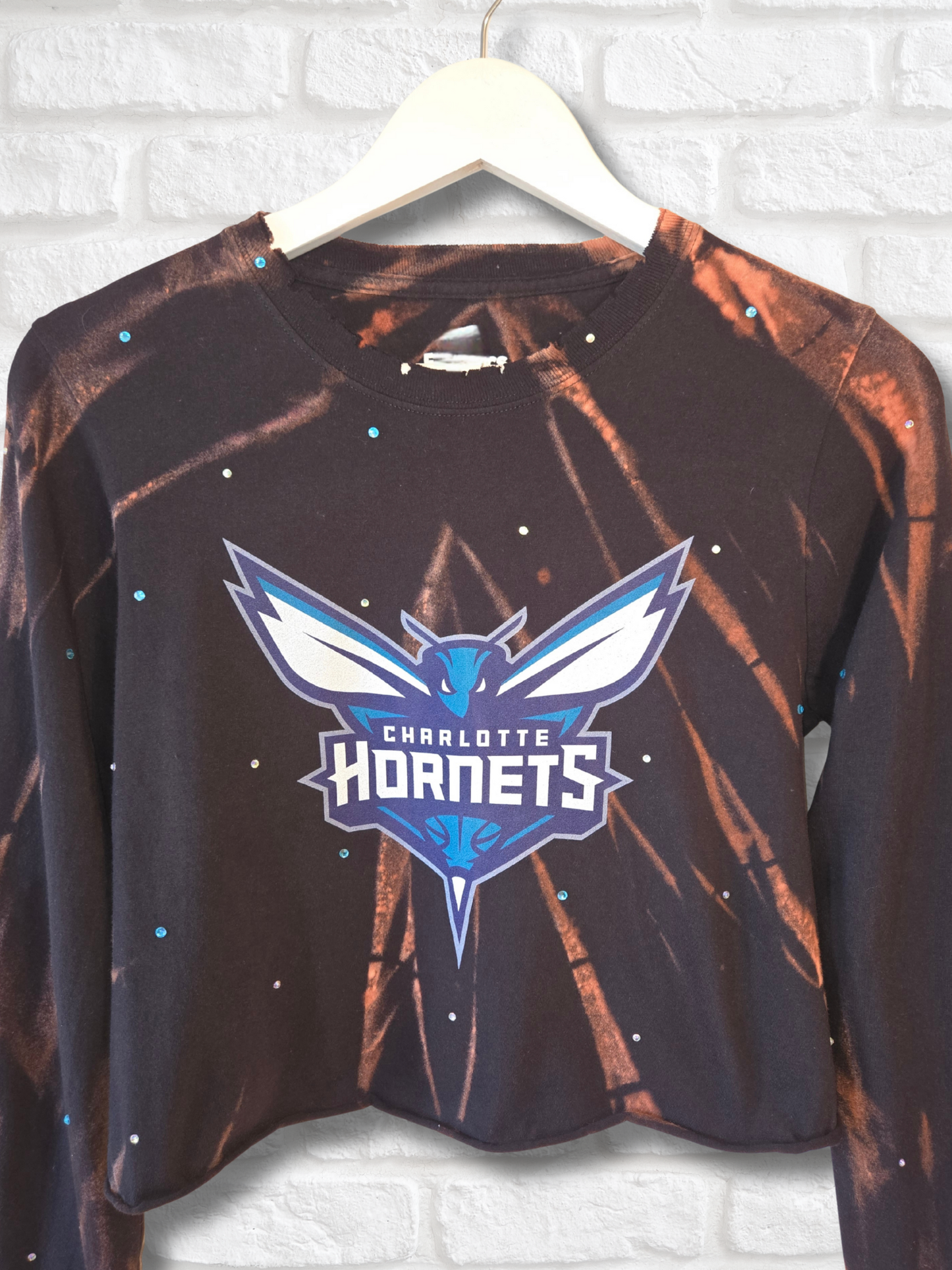 Charlotte Hornets Long Sleeve Crop Top