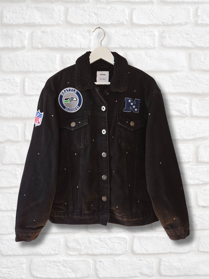 Seattle Seahawks Sherpa Lined Denim Jacket
