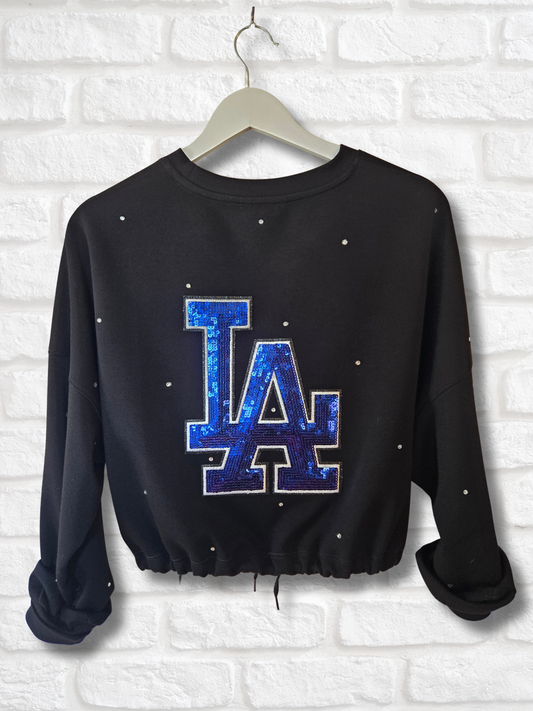 Los Angeles Dodgers Crop Zip-Up Sweatshirt