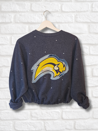 Buffalo Sabers Crop Zip-Up Sweatshirt - Medium/Large