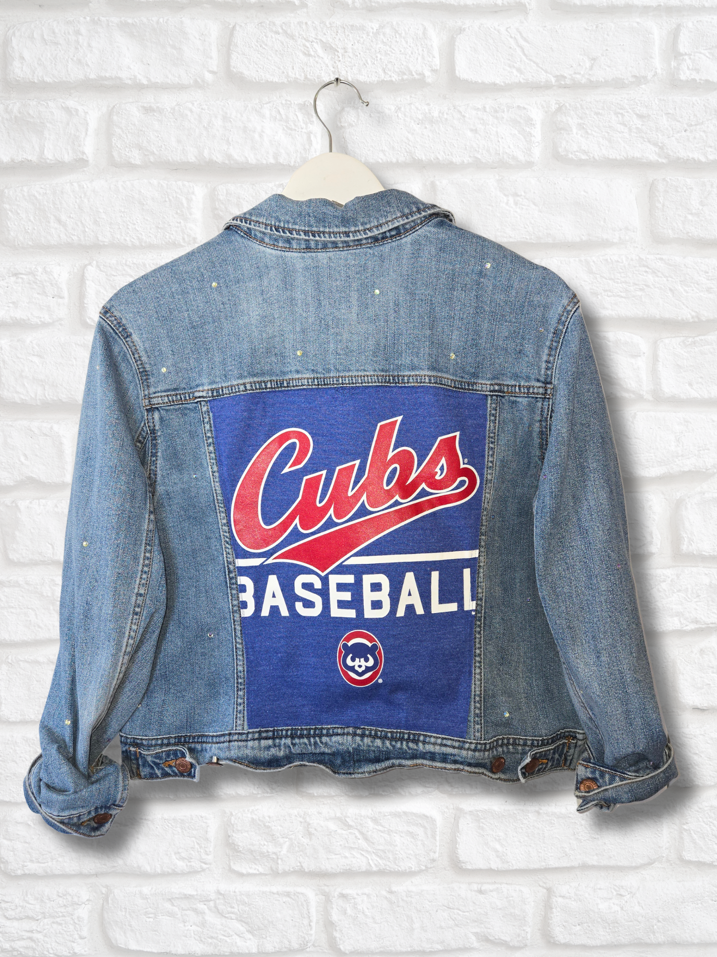 Chicago Cubs Rhinestone Crop Jacket - Large