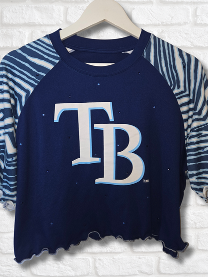 Tampa Bay Rays Ruffle Crop Top - Medium