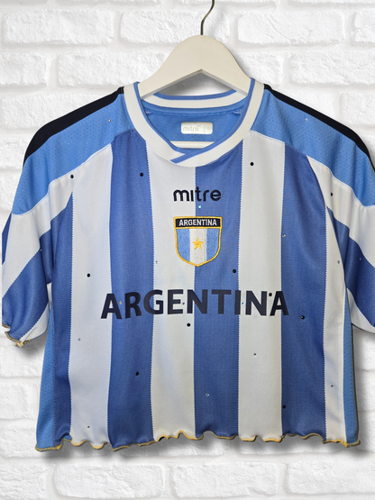 Team Argentina Ruffle Crop Top- Medium