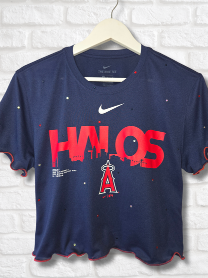 Los Angeles Angels Ruffle Crop Top - Medium