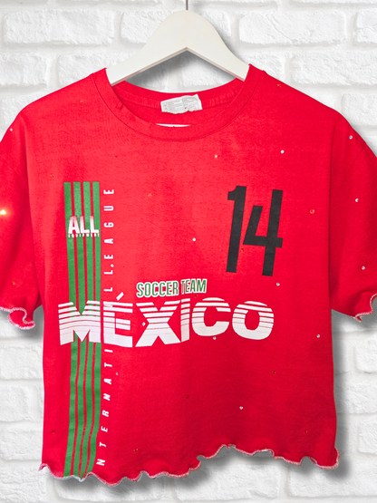 Team Mexico Ruffle Crop Top -  Large