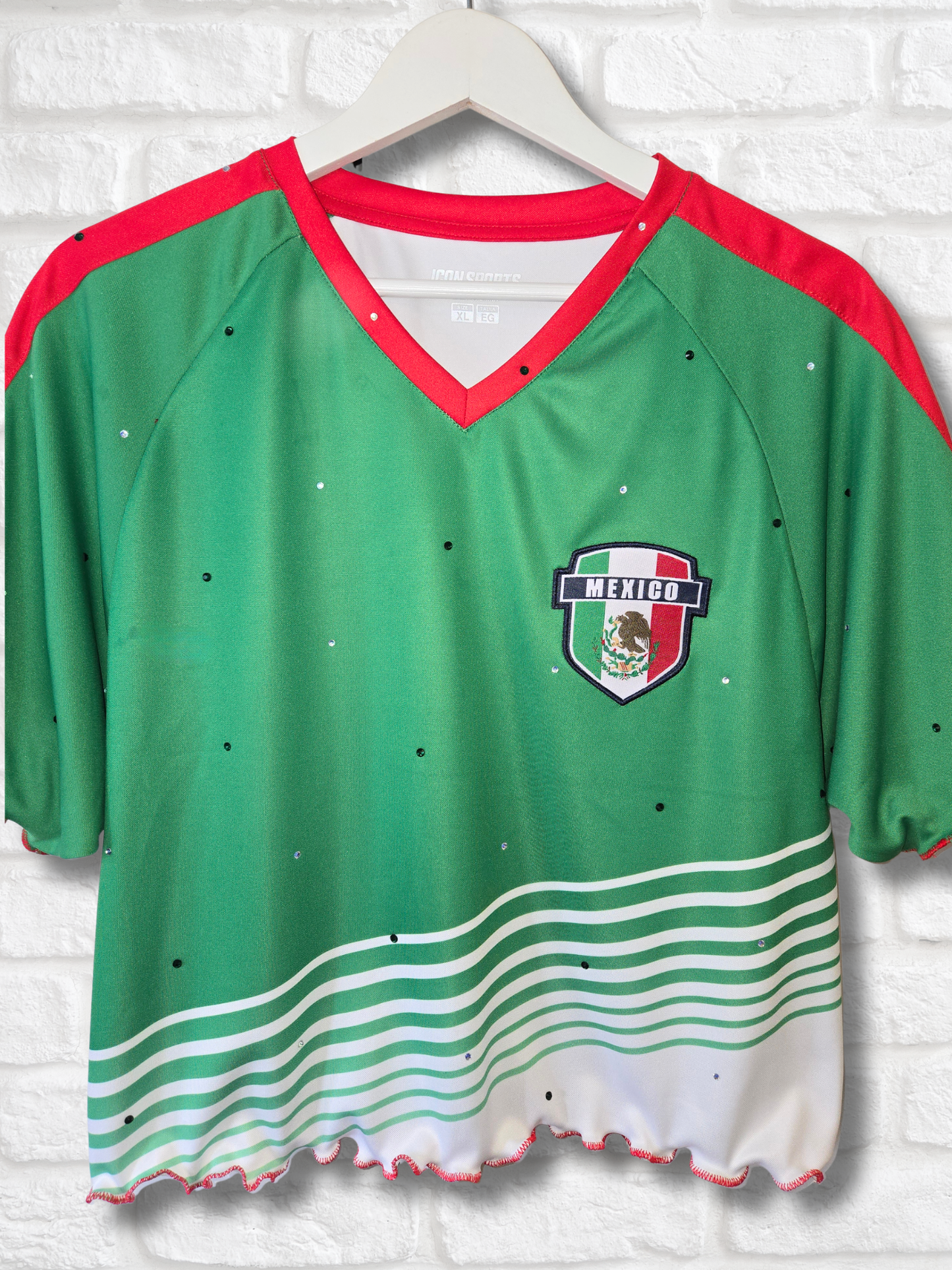 Team Mexico Ruffle Crop Top - XL