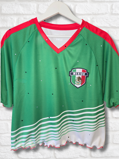 Team Mexico Ruffle Crop Top - XL