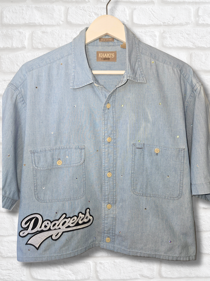 Los Angeles Dodgers Crop Button-up - XL