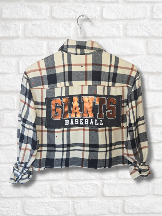 San Francisco Giants Rhinestone Crop Flannel - Small