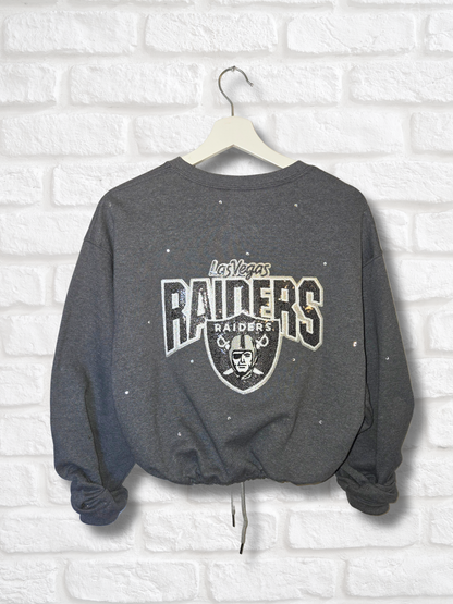 Las Vegas Raiders Crop Zip-Up Sweatshirt- Large