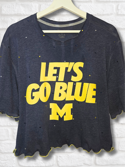 Michigan Wolverines Ruffle Crop Top - XL