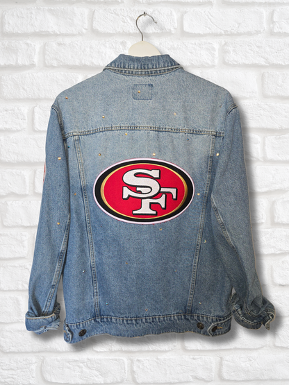 San Francisco 49ers Oversized Denim Jacket- Medium