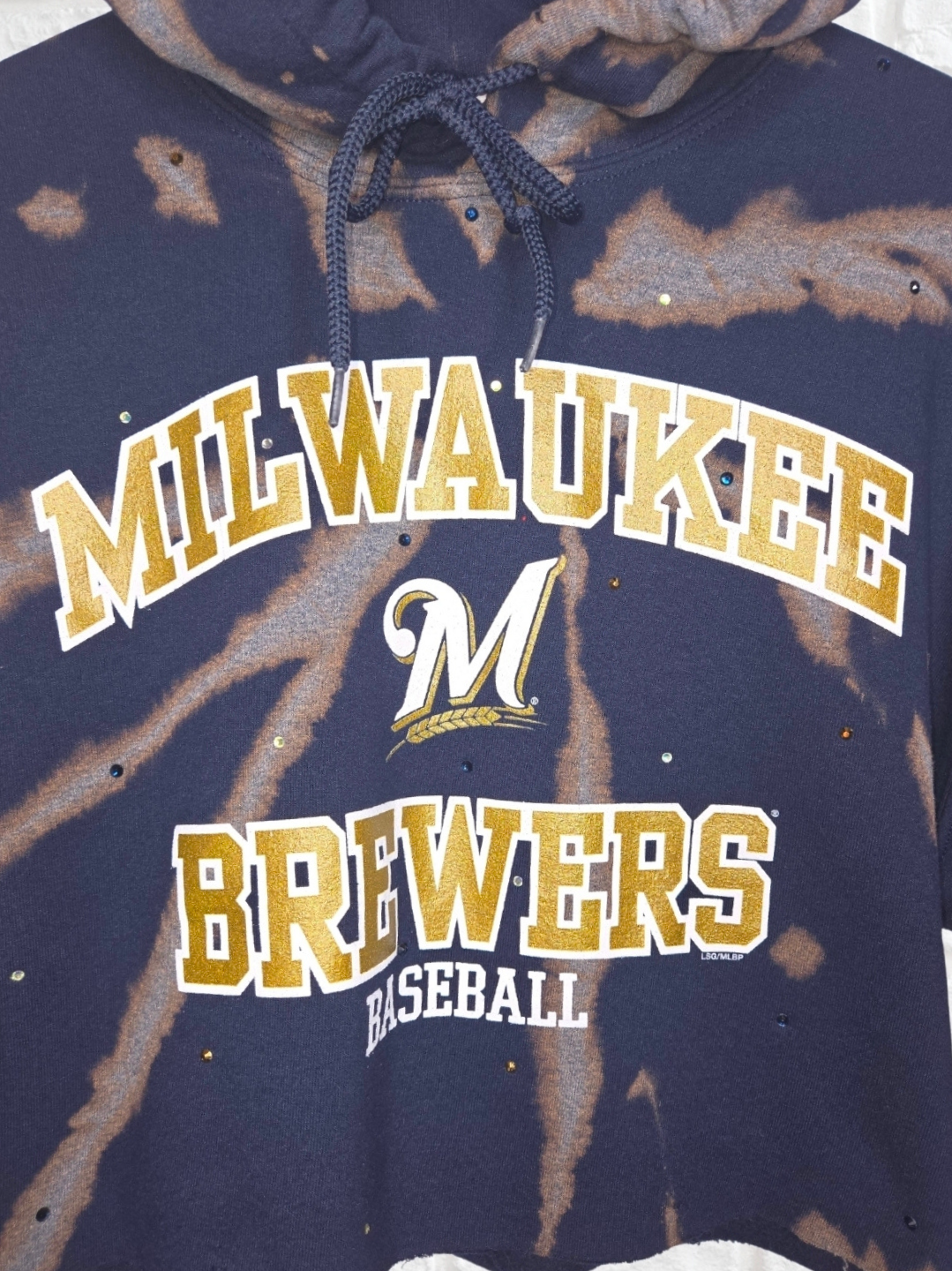 Milwaukee Brewers Crop Hoodie- Medium