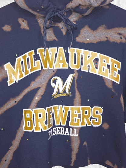 Milwaukee Brewers Crop Hoodie- Medium